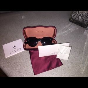 Gucci Women’s Round Acetate Black Sunglasses- 56mm